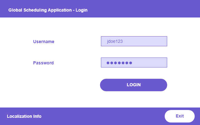 The high fidelity mockup for the login screen